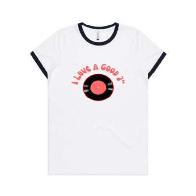 'I Love a good 7"  Ringer Tee Thumbnail